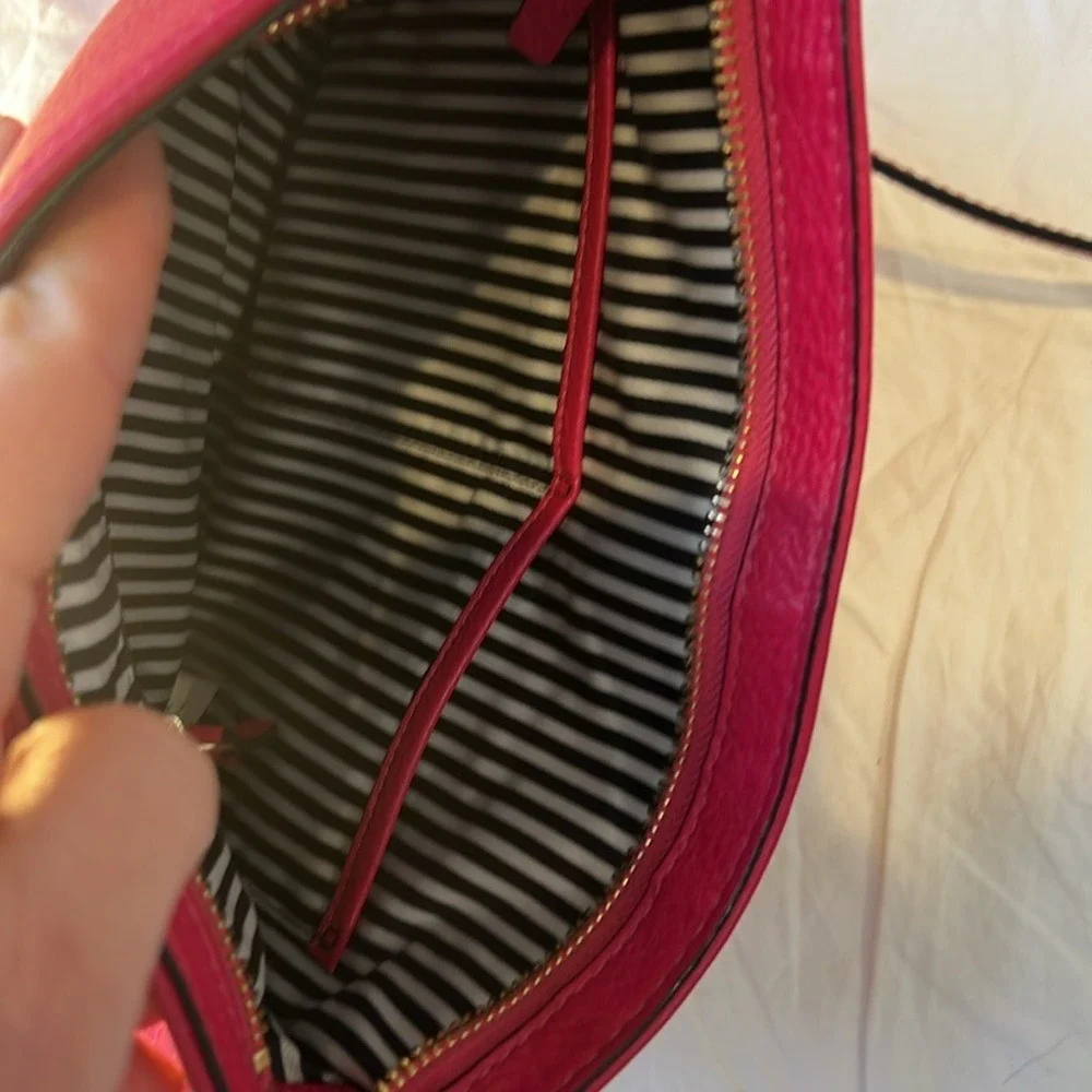 Kate Spade Magenta Leather‎ Y2K 2000s Shoulder Bag Crossbody Authentic Hot Pink